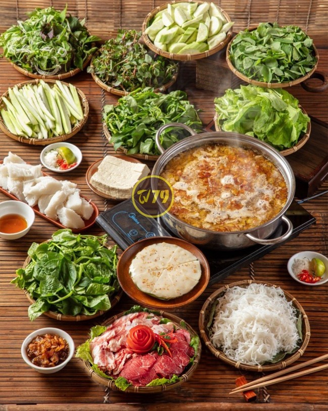 Lẩu cua đồng bò + sườn sụn 2 người: